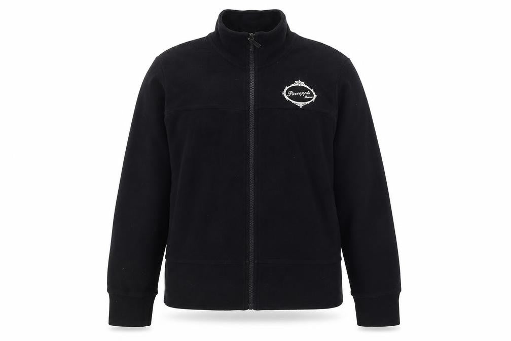 Pineapple Womens Black Cotton Track Jacket Size 12 Full Zip Fleece