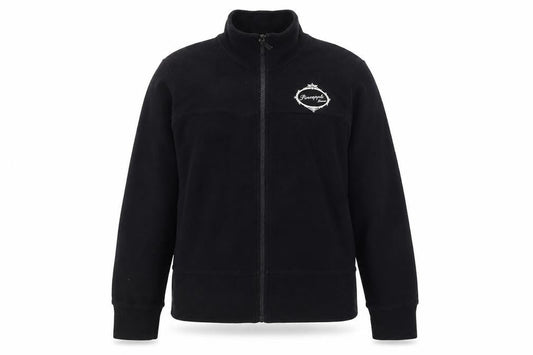 Pineapple Womens Black Cotton Track Jacket Size 12 Full Zip Fleece