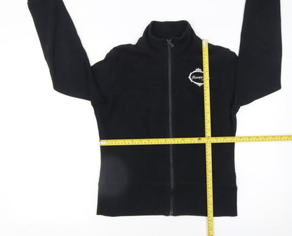 Pineapple Womens Black Cotton Track Jacket Size 12 Full Zip Fleece