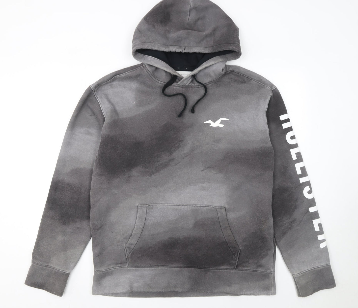 Mens UK Size L Hollister Grey Pullover Hoodie