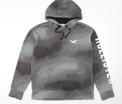 Mens UK Size L Hollister Grey Pullover Hoodie