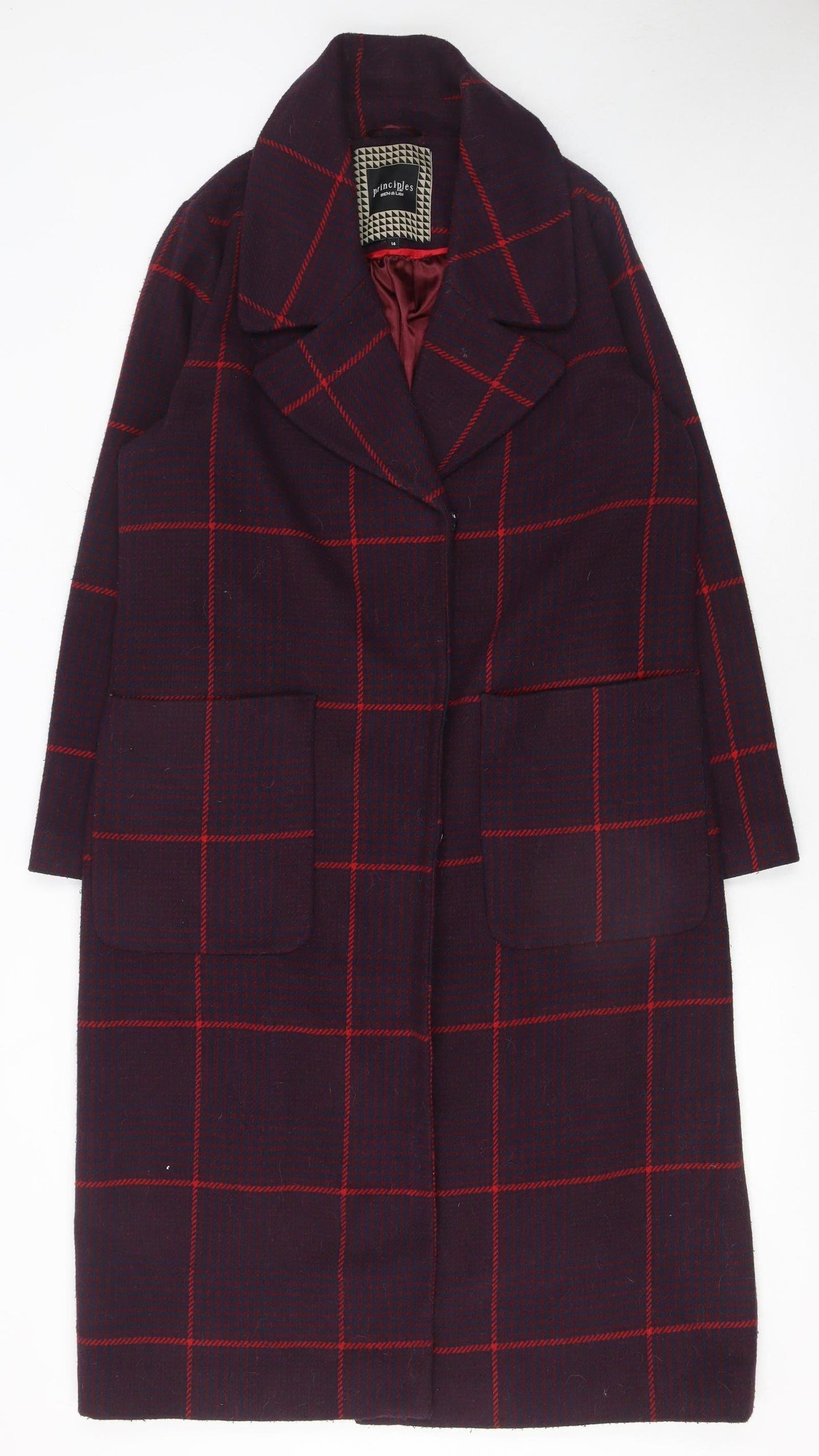 Womens UK Size 14 Principles by Ben de Lisi Purple Overcoat
