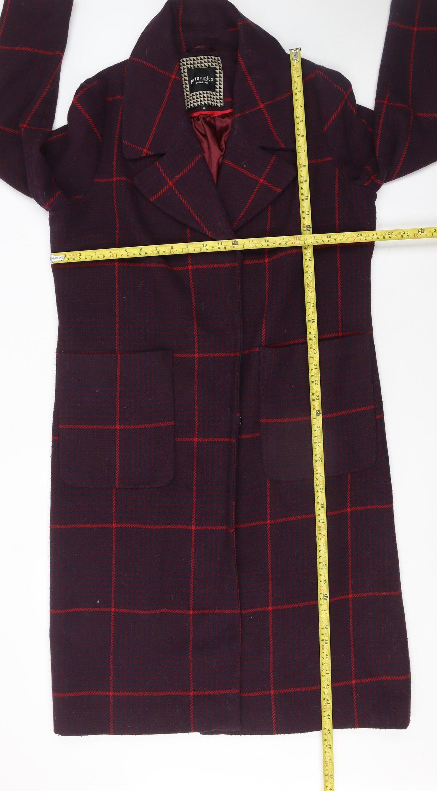 Womens UK Size 14 Principles by Ben de Lisi Purple Overcoat