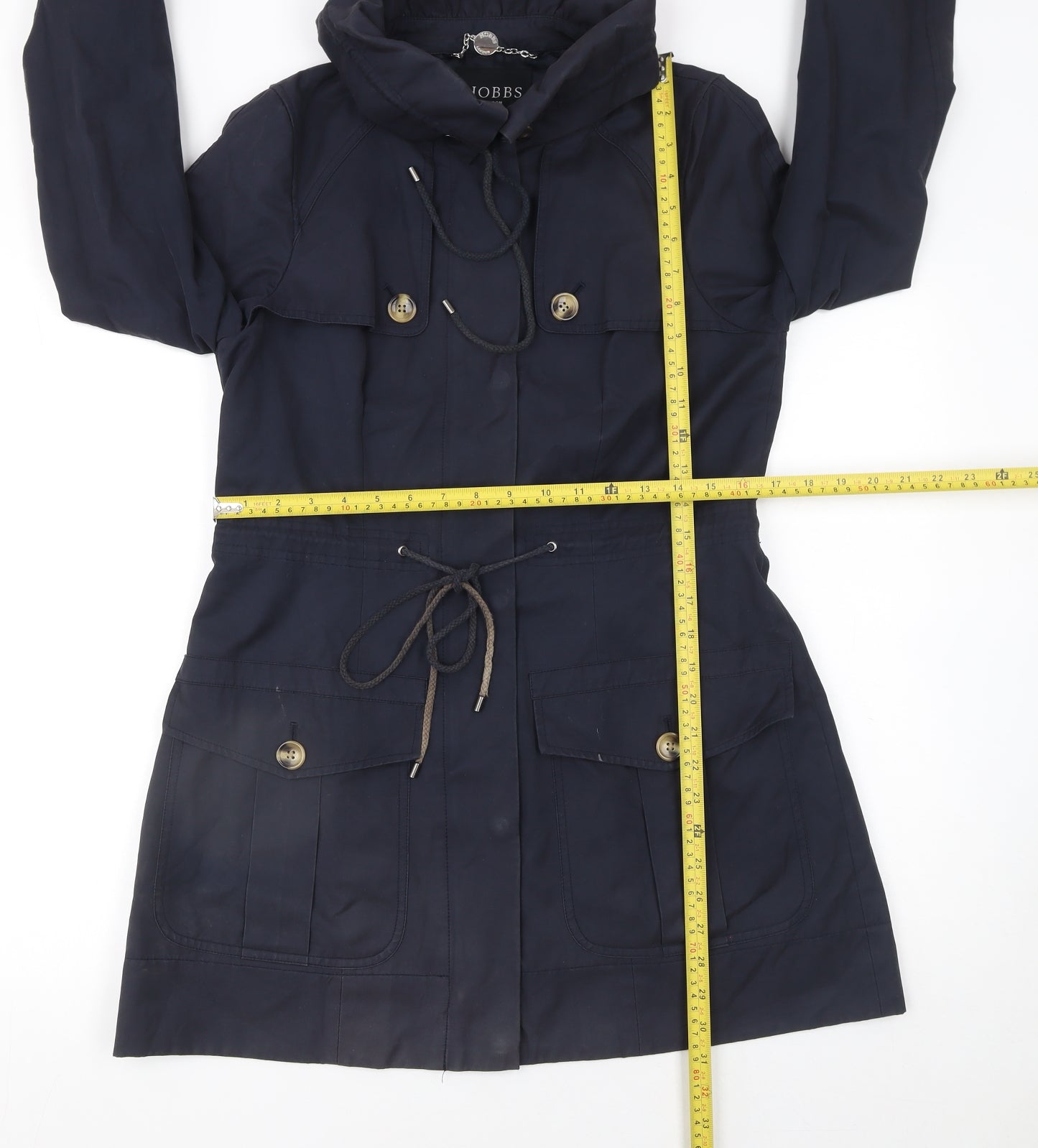 Womens UK Size 8 Hobbs Blue Parka Coat