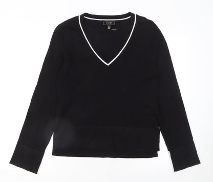 Lipsy Women’s Black V-Neck Long Sleeve Knit Jumper Size 10