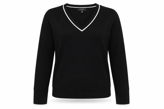 Lipsy Women’s Black V-Neck Long Sleeve Knit Jumper Size 10