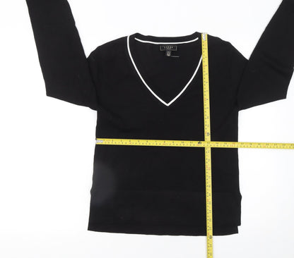 Lipsy Women’s Black V-Neck Long Sleeve Knit Jumper Size 10