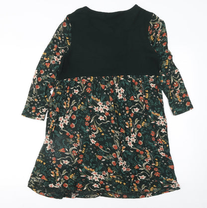 Tu Women’s Multicoloured Floral Shift Dress Size 10 Long Sleeve