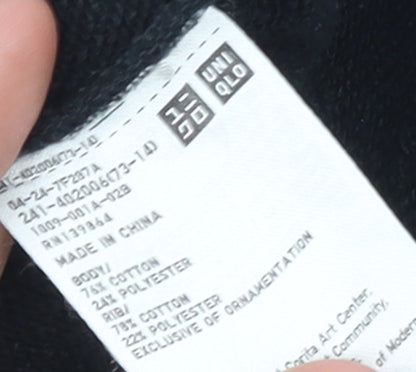 Womens UK Size S Uniqlo Black Pullover Sweatshirt
