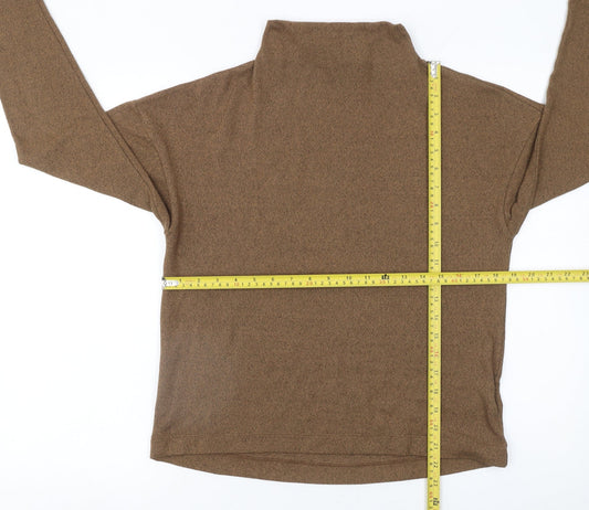 Uniqlo Women Brown XS Roll Neck Jumper Lightweight Knitwear