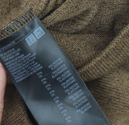 Uniqlo Women Brown XS Roll Neck Jumper Lightweight Knitwear