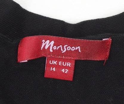 Womens UK Size 14 Monsoon Black Cardigan Jumper
