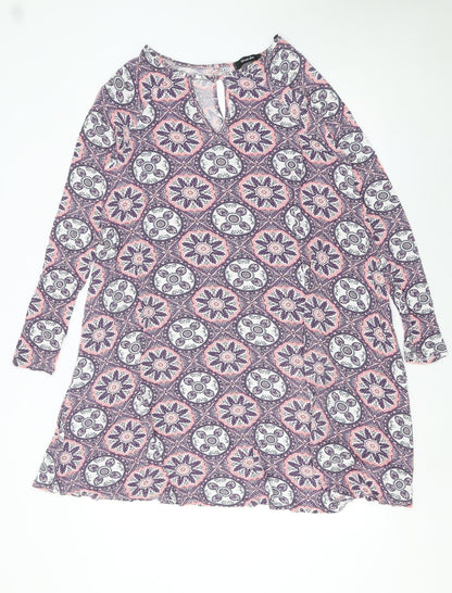 Simply Be Women’s Multicoloured Size 14 Shift Dress Long Sleeve