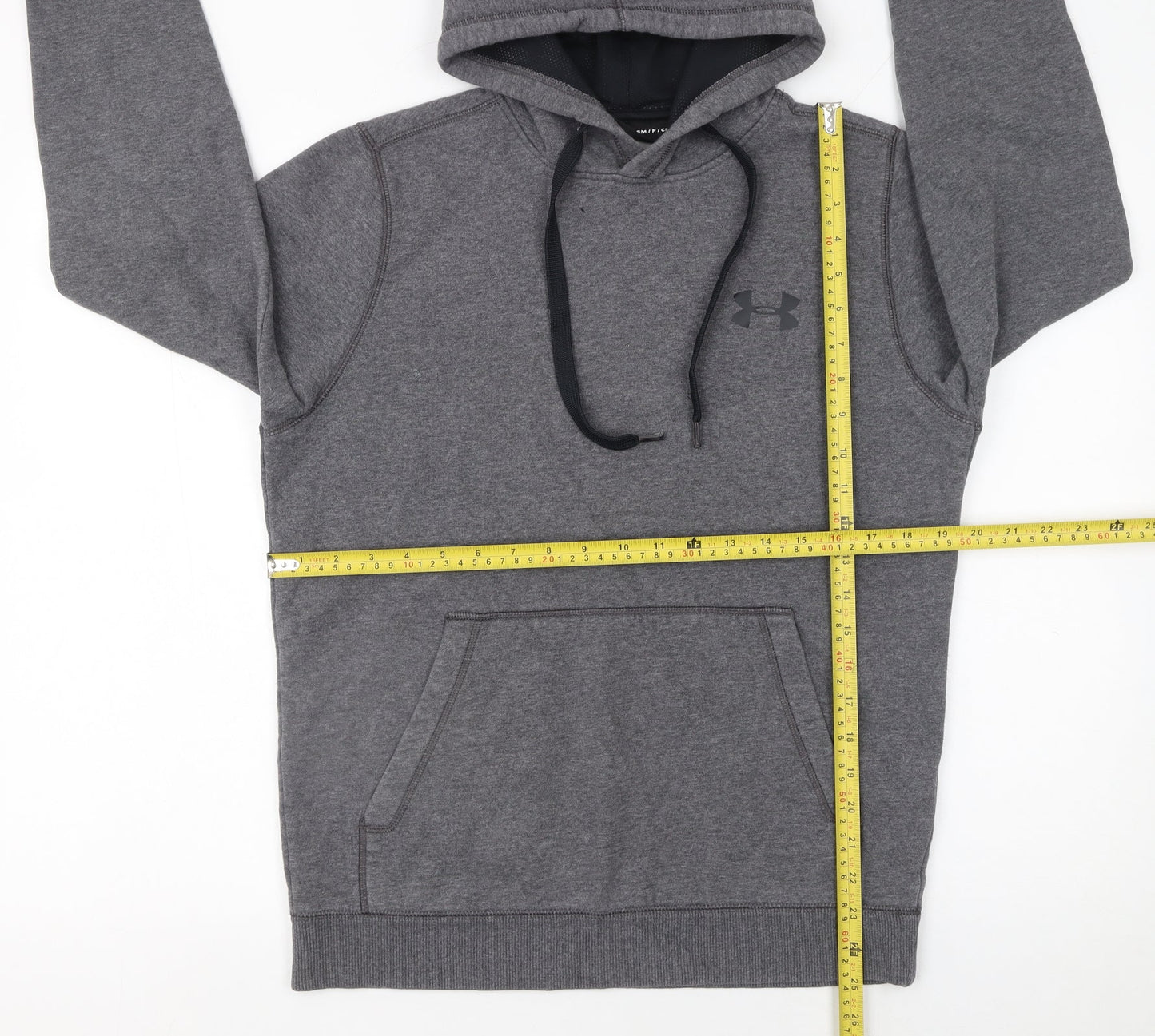 Mens UK Size S Under armour Grey Pullover Hoodie