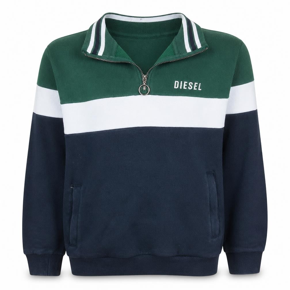 Mens UK Size S Diesel Multicoloured Henley Sweatshirt