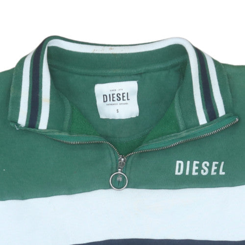 Mens UK Size S Diesel Multicoloured Henley Sweatshirt