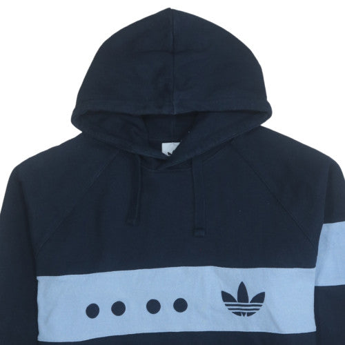 Mens UK Size XL Adidas Blue Pullover Hoodie