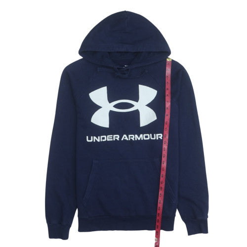 Mens UK Size M Under Armour Blue Pullover Hoodie