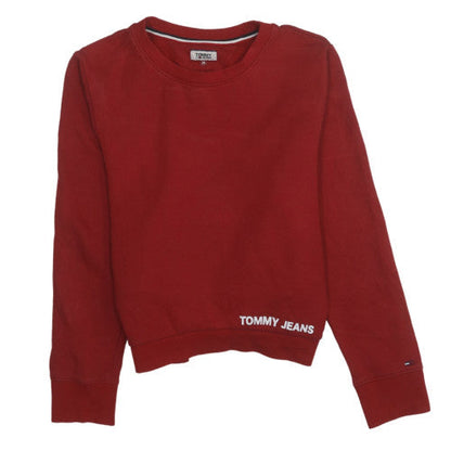 Womens UK Size M Tommy Jeans Red Pullover Sweatshirt