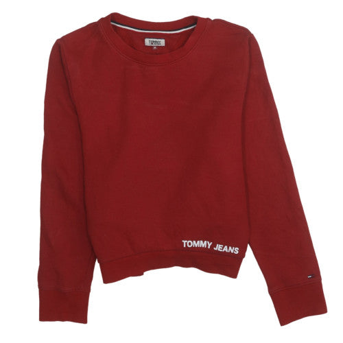 Womens UK Size M Tommy Jeans Red Pullover Sweatshirt