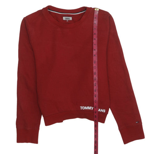 Womens UK Size M Tommy Jeans Red Pullover Sweatshirt