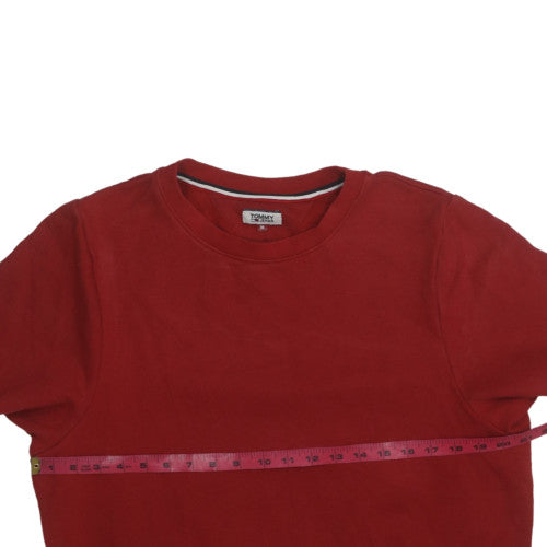 Womens UK Size M Tommy Jeans Red Pullover Sweatshirt