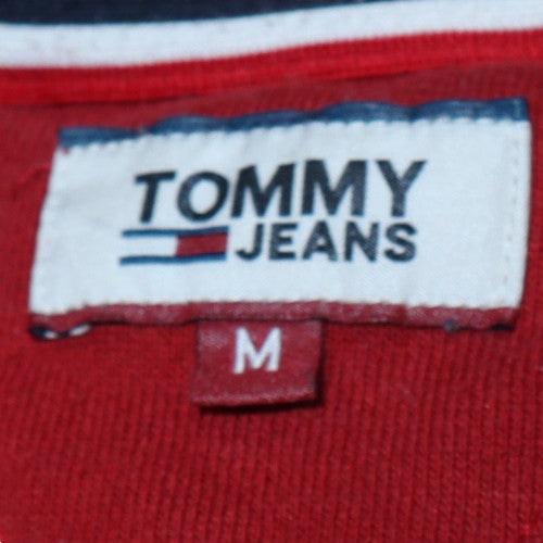 Womens UK Size M Tommy Jeans Red Pullover Sweatshirt