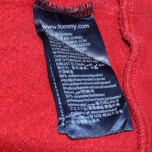 Womens UK Size M Tommy Jeans Red Pullover Sweatshirt