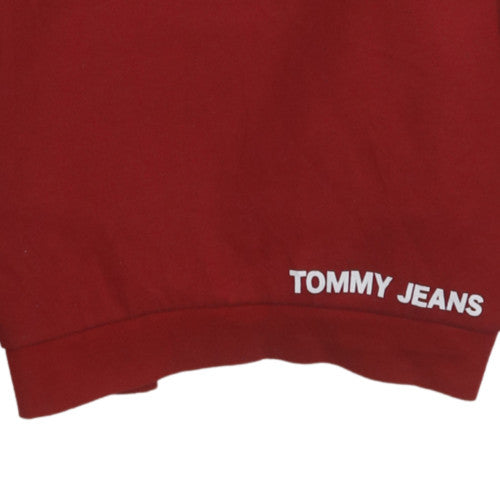 Womens UK Size M Tommy Jeans Red Pullover Sweatshirt