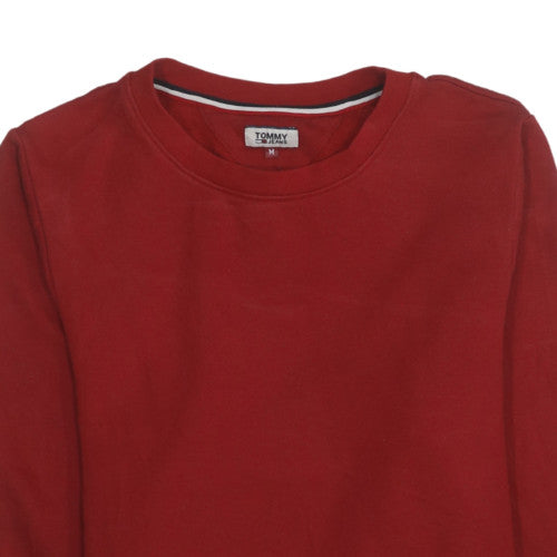 Womens UK Size M Tommy Jeans Red Pullover Sweatshirt