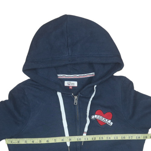 Womens UK Size M Tommy Hilfiger Denim Blue Full Zip Hoodie
