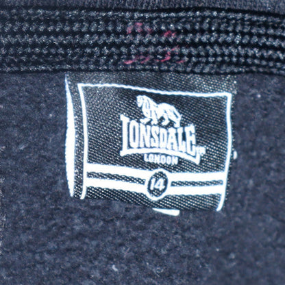 Womens UK Size 14 Lonsdale Black Full Zip Hoodie