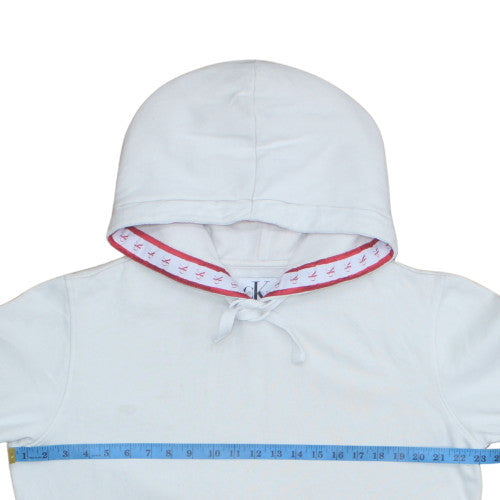 Mens UK Size L Calvin Klein Jeans White Pullover Hoodie