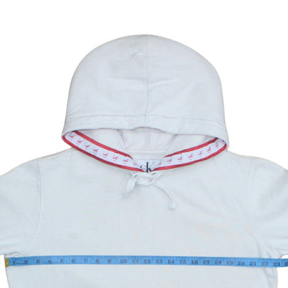 Mens UK Size L Calvin Klein Jeans White Pullover Hoodie