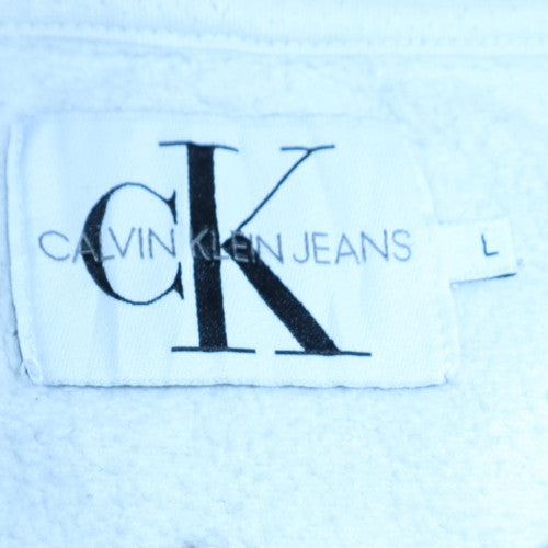 Mens UK Size L Calvin Klein Jeans White Pullover Hoodie