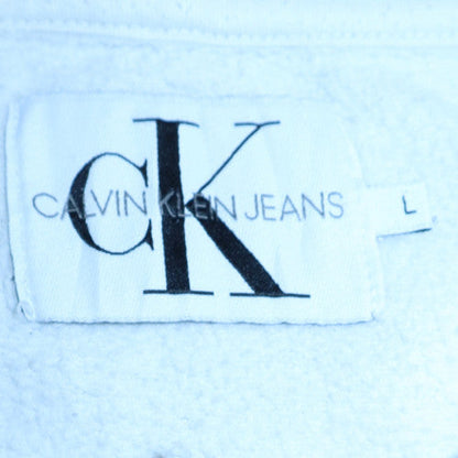 Mens UK Size L Calvin Klein Jeans White Pullover Hoodie