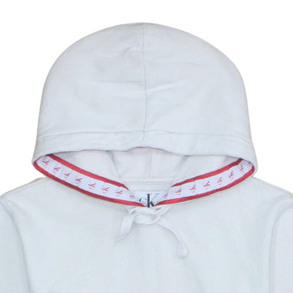 Mens UK Size L Calvin Klein Jeans White Pullover Hoodie