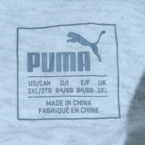 Puma Men's Grey 3XL Short Sleeve Collared Sports Polo Shirt