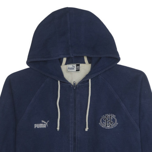 Mens UK Size 2XL Puma Blue Full Zip Hoodie