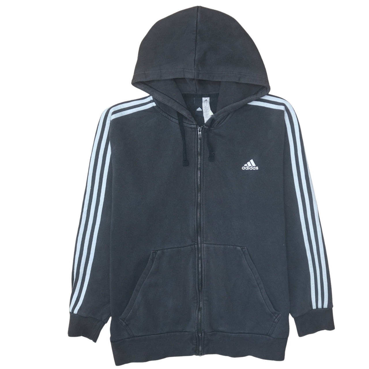 Womens UK Size XL Adidas Black Full Zip Hoodie