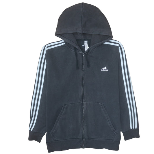 Womens UK Size XL Adidas Black Full Zip Hoodie