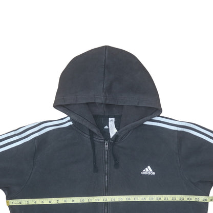 Womens UK Size XL Adidas Black Full Zip Hoodie