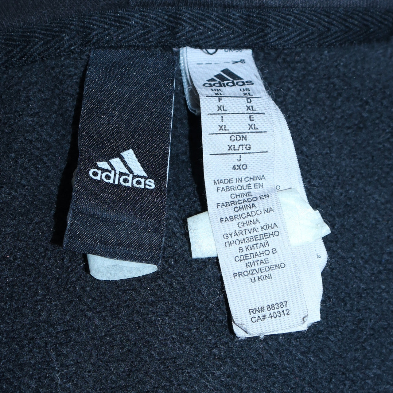 Womens UK Size XL Adidas Black Full Zip Hoodie