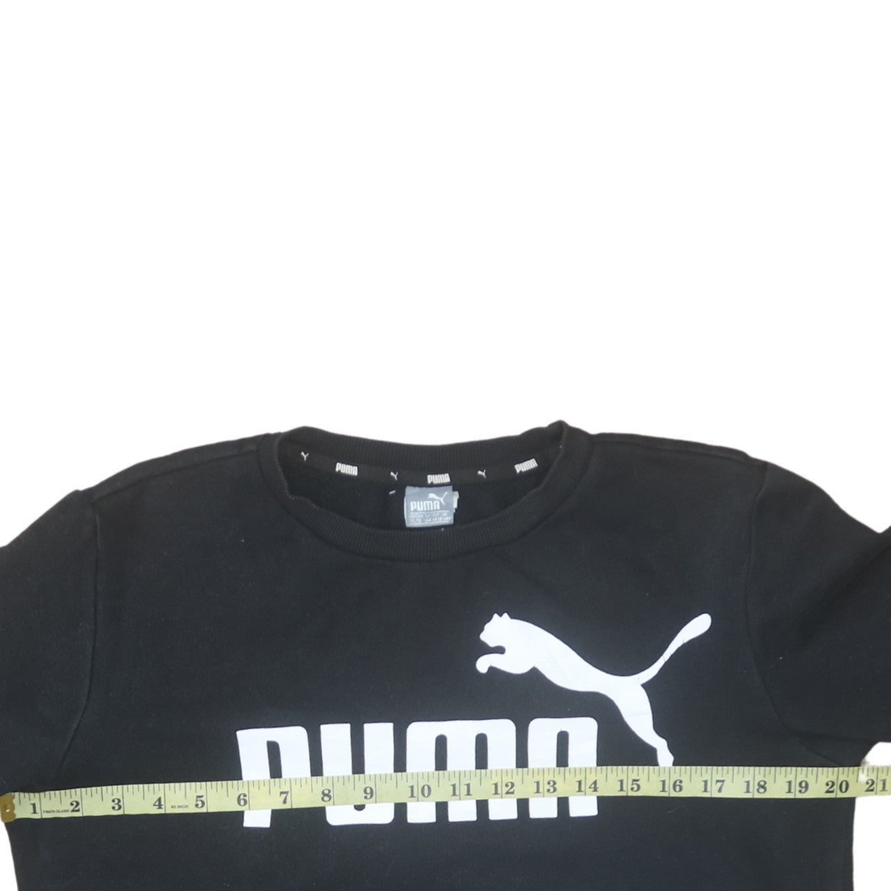 Puma Boys Black Fleece Pullover Sweatshirt Size 146 Regular Fit