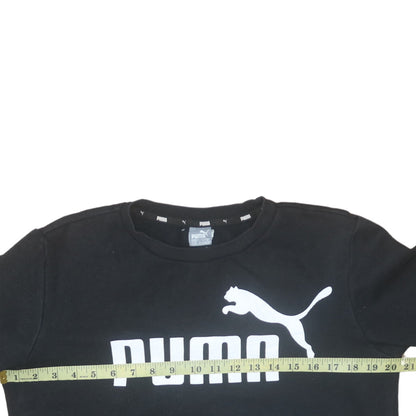 Puma Boys Black Fleece Pullover Sweatshirt Size 146 Regular Fit