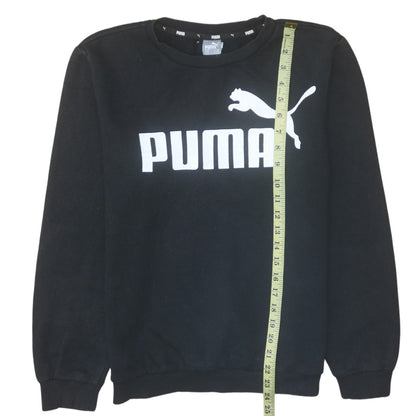 Puma Boys Black Fleece Pullover Sweatshirt Size 146 Regular Fit