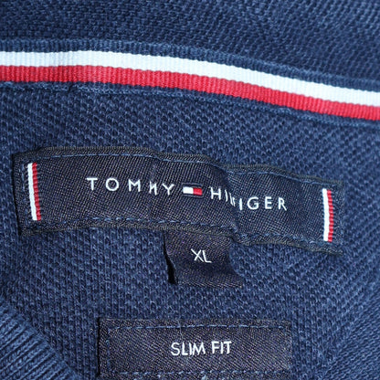 Tommy Hilfiger Men's Blue XL Slim Fit Cotton Polo Shirt
