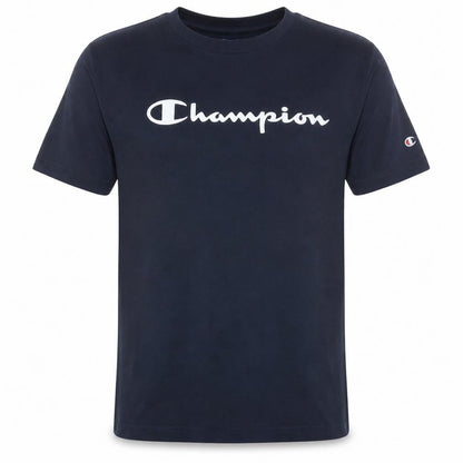 Champion Men's Blue Small Crew Neck Logo Graphic T-Shirt