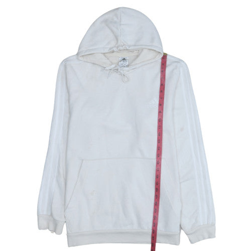 Mens UK Size XL Adidas White Pullover Hoodie