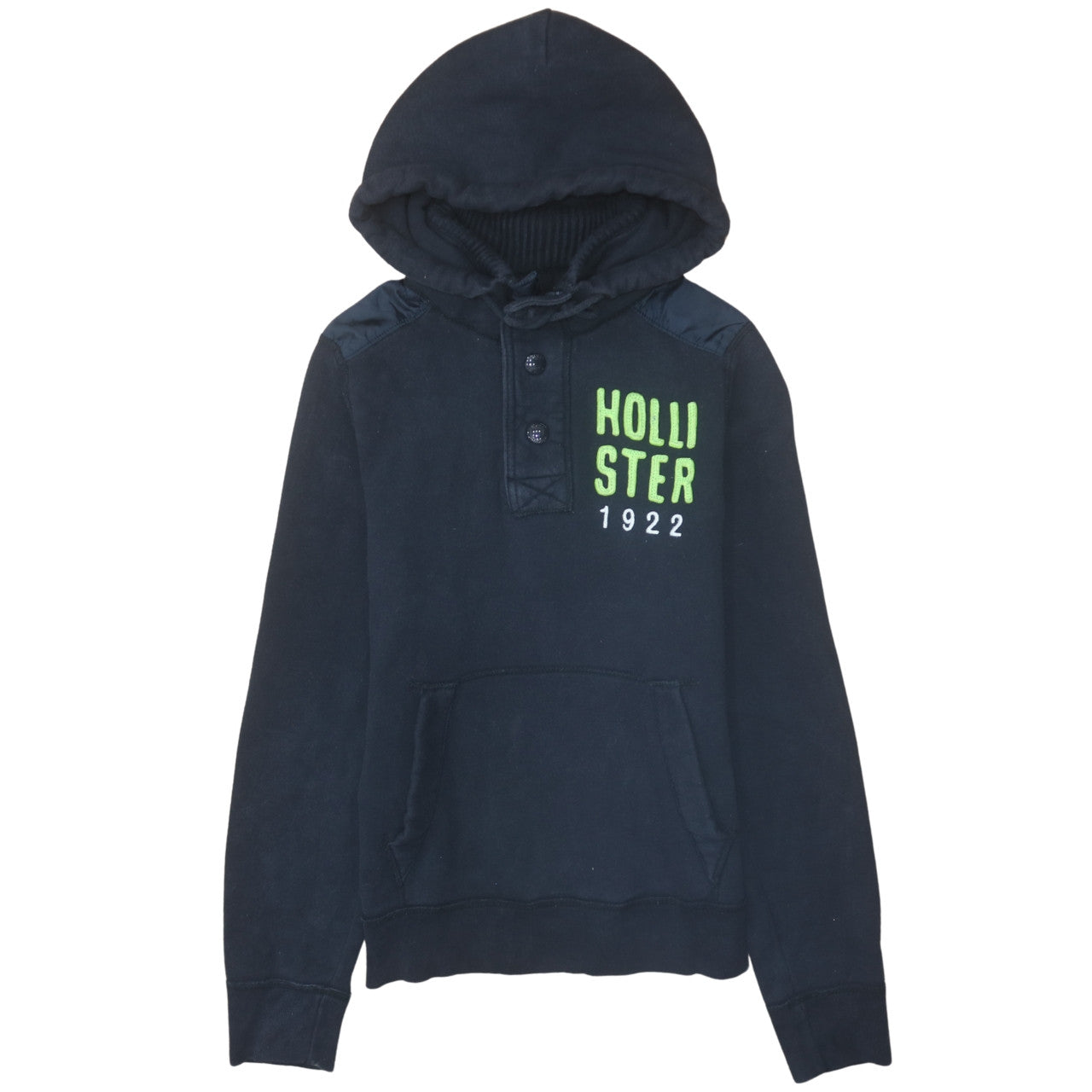 Mens UK Size L Hollister Blue Henley Hoodie